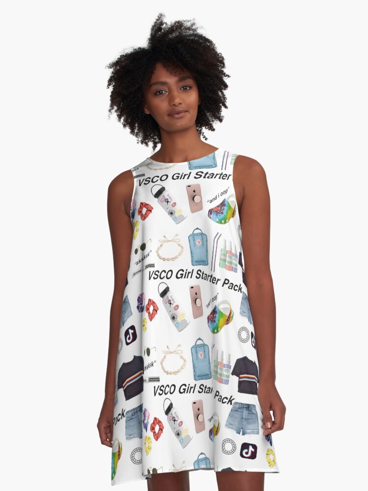 \u0027vsco girl starter pack\u0027 A,Line Dress by Digital ArtJunkie