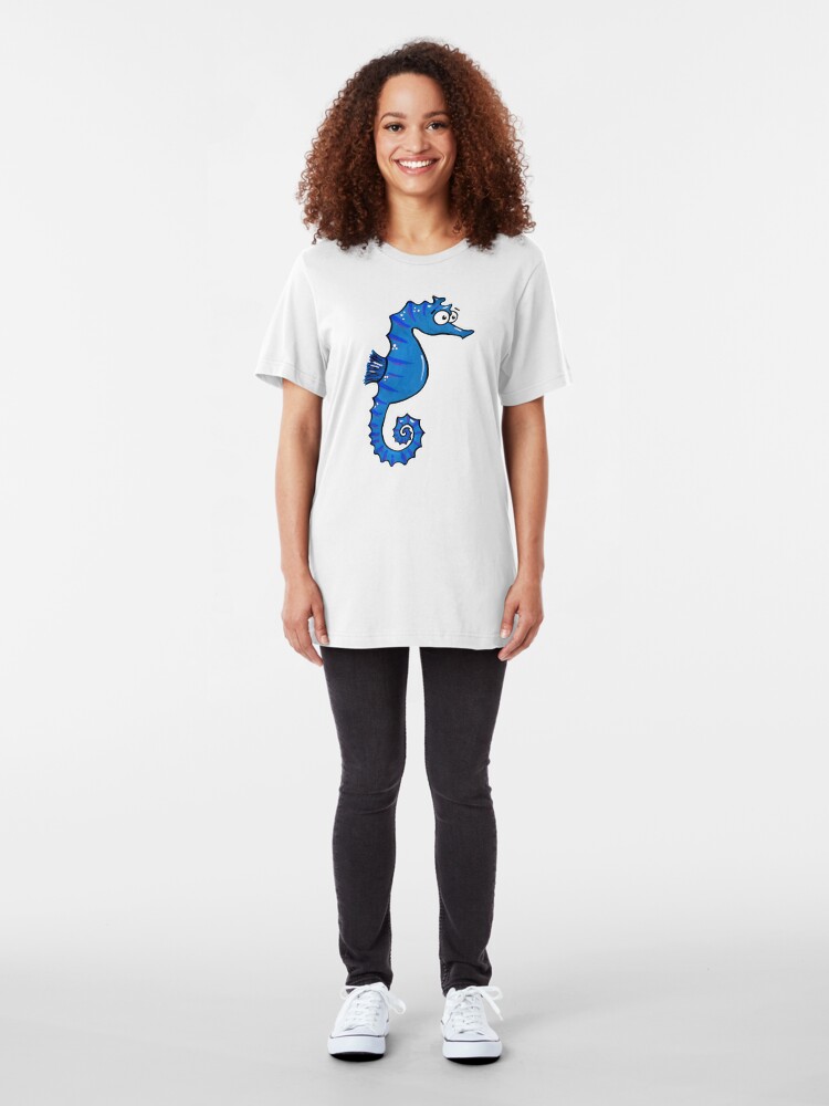 Alternate view of Seymour the Seahorse Slim Fit T-Shirt