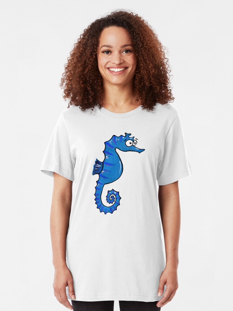 Alternate view of Seymour the Seahorse Slim Fit T-Shirt