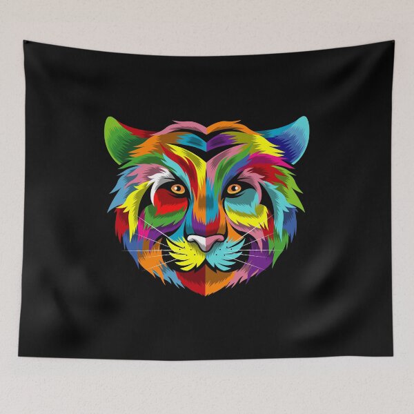 Item preview, Colorful Tiger Face Multicolor Design designed and sold by phoxydesign.