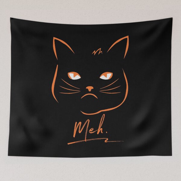 Item preview, Meh Cattitude Funny Indifferent Cat Face product designed and sold by tronictees.