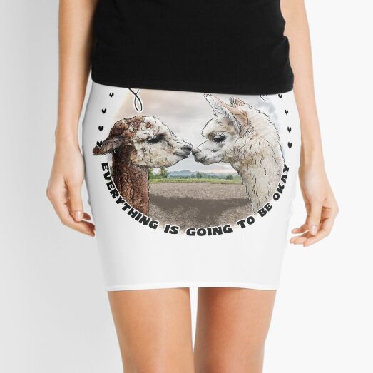 Just Breath Adorable Alpacas Mini Skirt