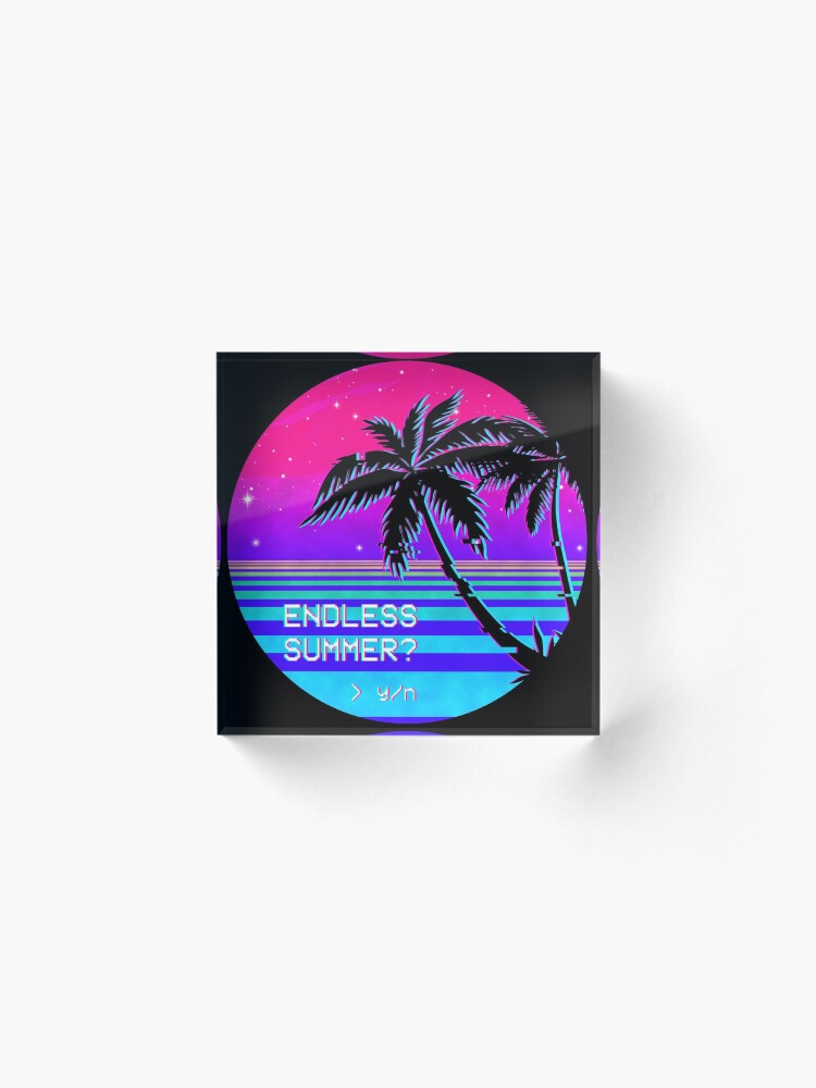 Alternate view of Endless Summer (Vaporwave) Acrylic Block