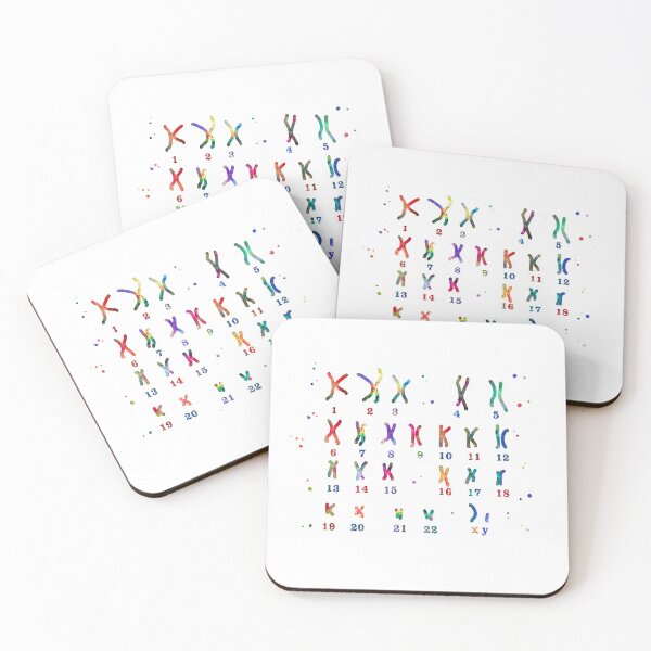 Item preview, Male chromosome, watercolor karyotype, medical art designed and sold by Rosaliartbook.