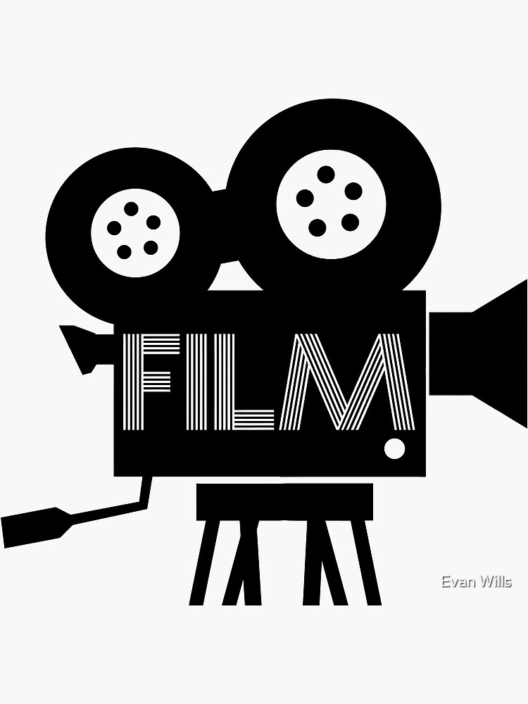 "Lights, Camera, Action! FILM Graphic " Sticker by WheBusiness Redbubble