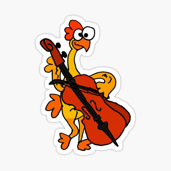 Artikel-Vorschau von Lustiges Gummihuhn, das Cello spielt, designt und verkauft von Nature's Fancy.