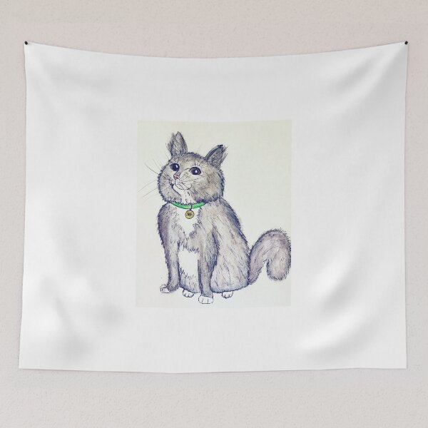 Item preview, Fluffy Illustrated Adorable Kitty Cat designed and sold by Samara DiMouro.