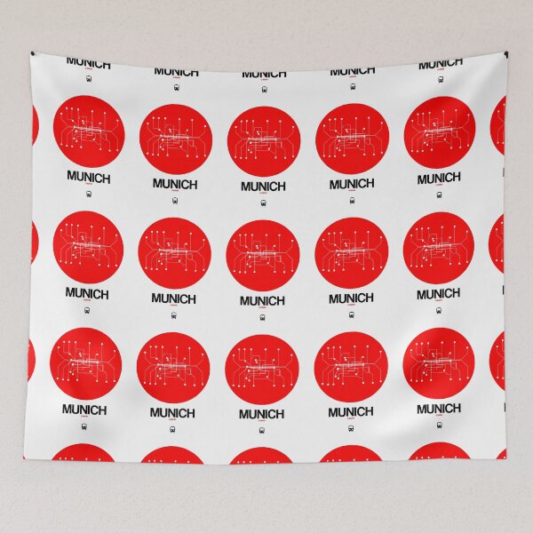 Item preview, Munich Red Subway Map designed and sold by Irina March.
