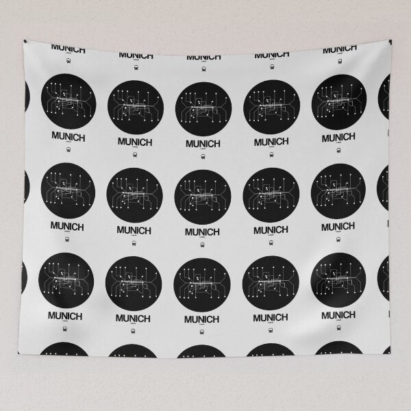 Item preview, Munich Black Subway Map designed and sold by Irina March.