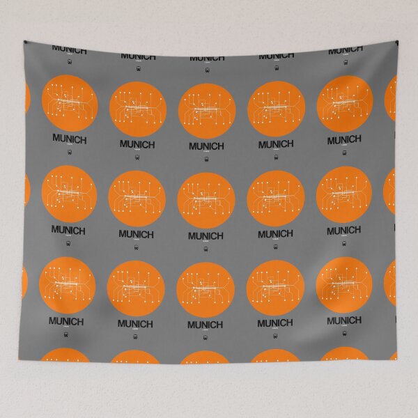 Item preview, Munich Orange Subway Map designed and sold by Irina March.