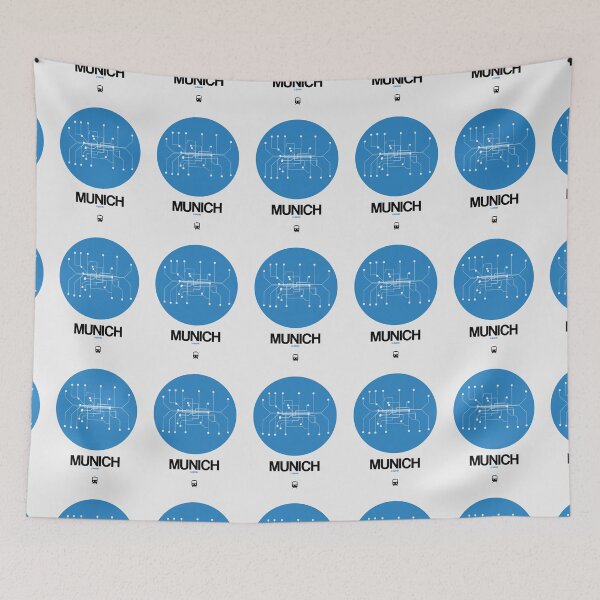 Item preview, Munich Blue Subway Map designed and sold by Irina March.