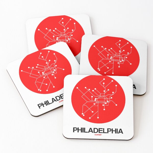 Item preview, Philadelphia Red Subway Map designed and sold by Irina March.