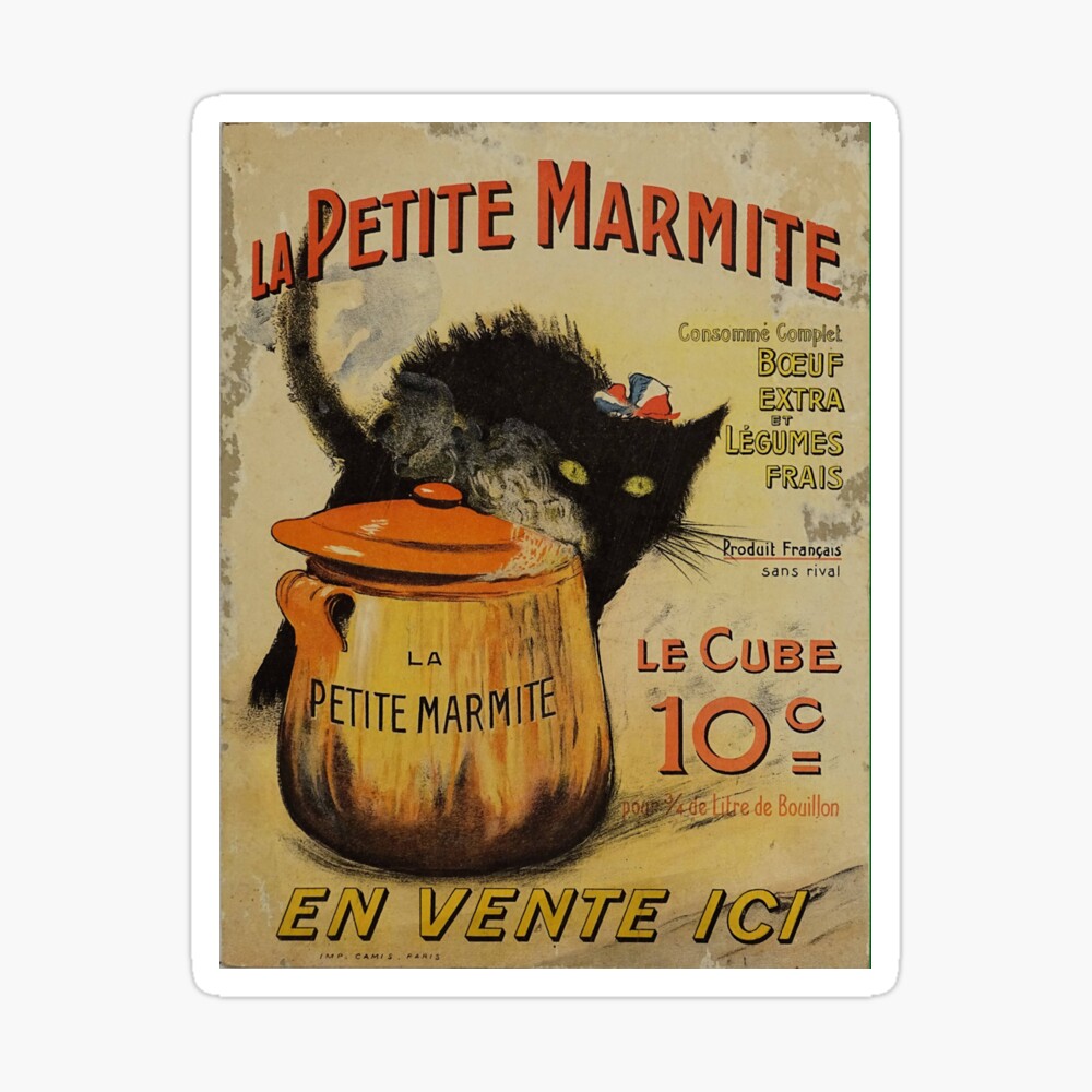 Vintage Paris Black Cat Food Poster