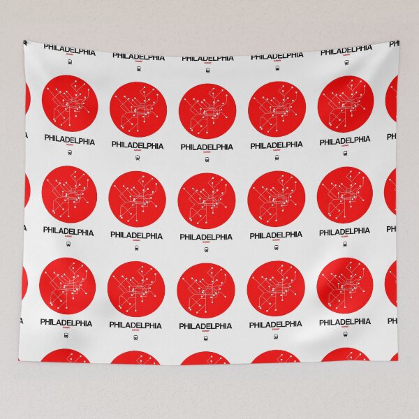Item preview, Philadelphia Red Subway Map designed and sold by Irina March.