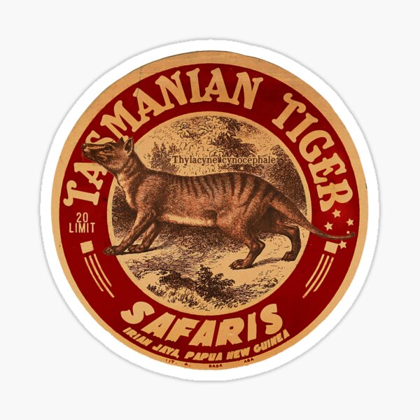 Vintage Tasmanian Tiger Safari Sticker