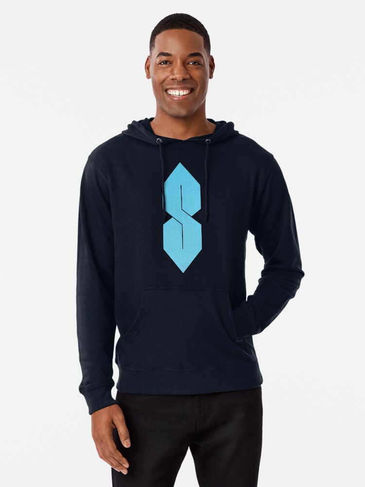 The Gangster S Cyan Blue Geometrical Capital Letter Symbol Lightweight Hoodie for Sale by Dator Redbubble