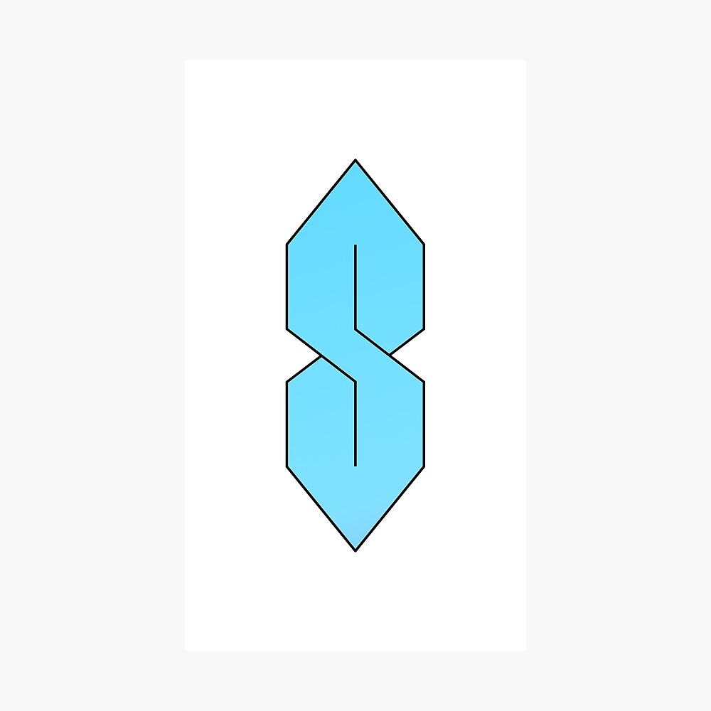 Das Gangster-S | Cyanblaues geometrisches Großbuchstabensymbol Poster
