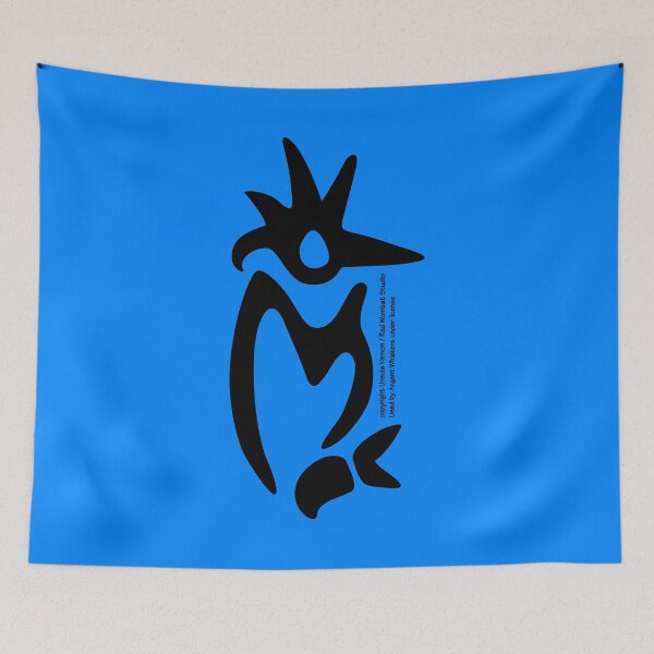 Item preview, Kingfisher Glyph (black on blue) designed and sold by Argent Whiskers.