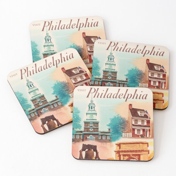 Item preview, Vintage Travel Poster Philadelphia designed and sold by Sasha Art Gallery.