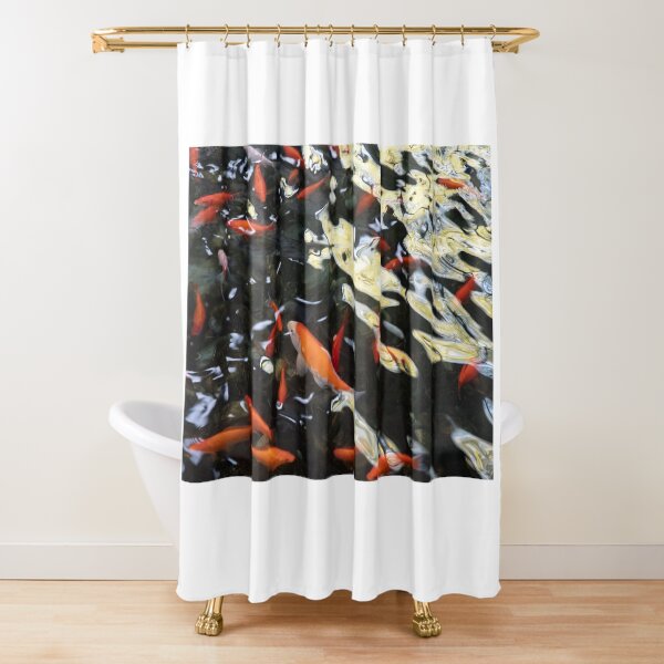 Koi and reflections Shower Curtain