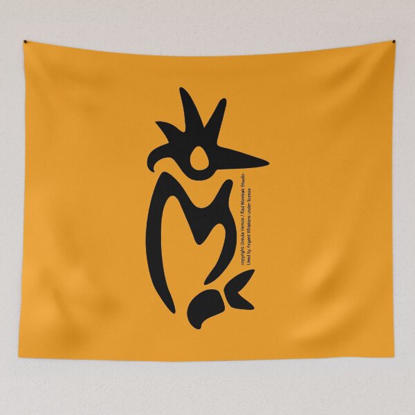 Item preview, Kingfisher Glyph (black on orange) designed and sold by Argent Whiskers.