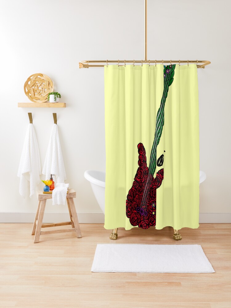 Flower Bass Shower Curtain By Msephebiphobia Redbubble