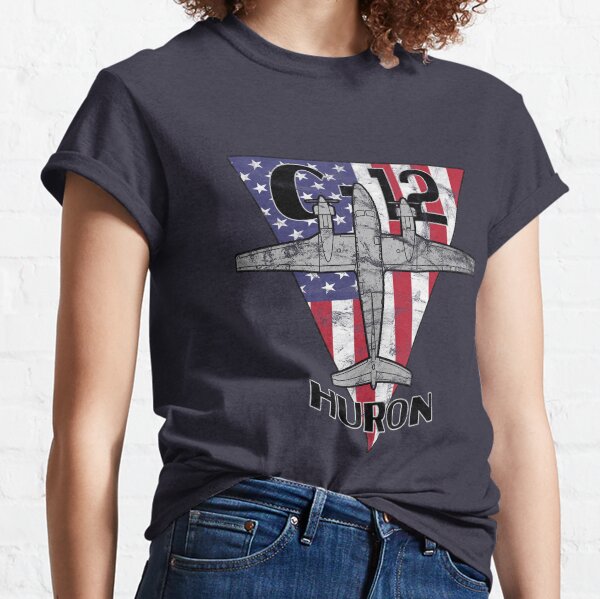 C-12 Huron Transport Airplane Patriotic Vintage Classic T-Shirt