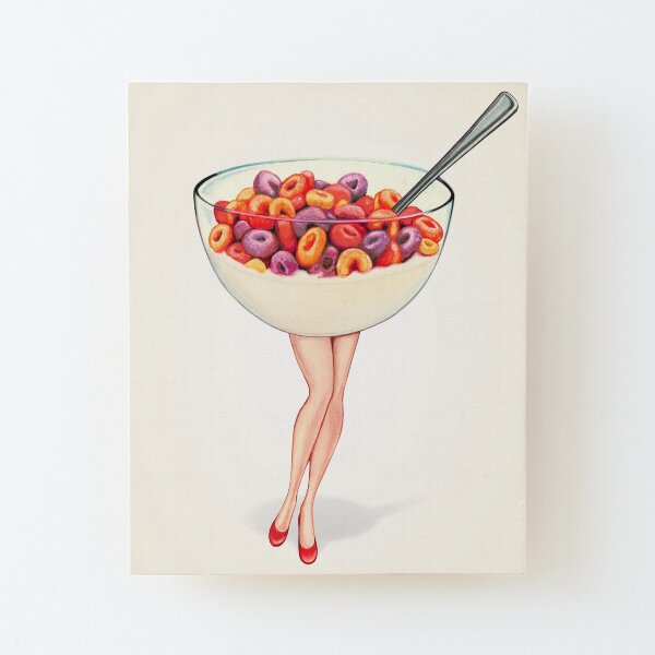 Cereal Pin-Up: Fruit Loops Wood Mounted Print