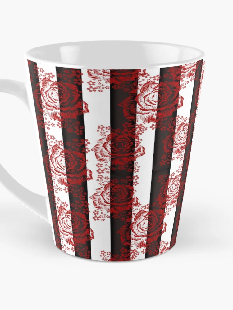Thumbnail 3 of 4, Coffee Mug, Striped Roses Pattern designed and sold by bloomingvine.