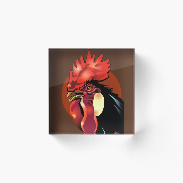 Andalusian Rooster 1 Acrylic Block