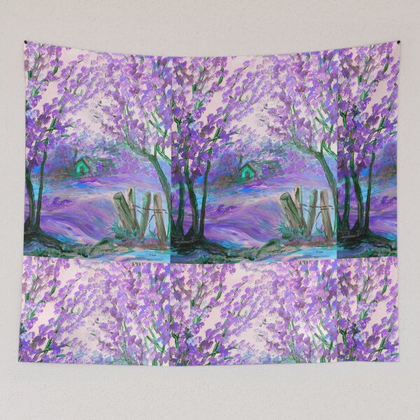 Item preview, Purple Abstract Landscape with Trees designed and sold by EloiseArt.