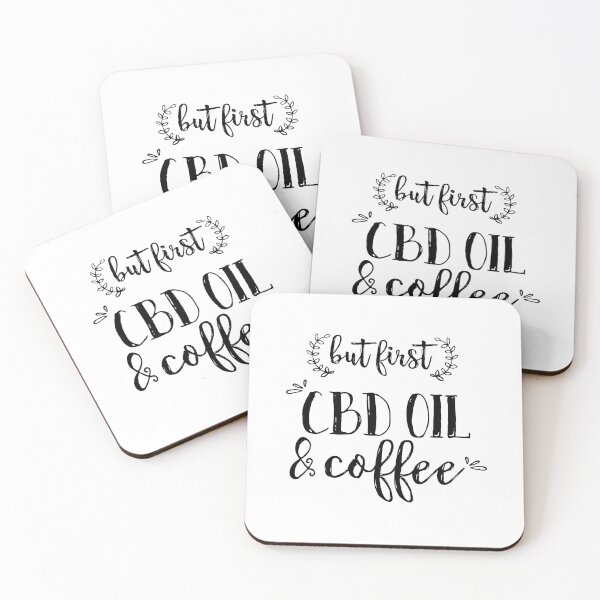 Item preview, But First CBD Oil and Coffee Quote designed and sold by Katey1285.