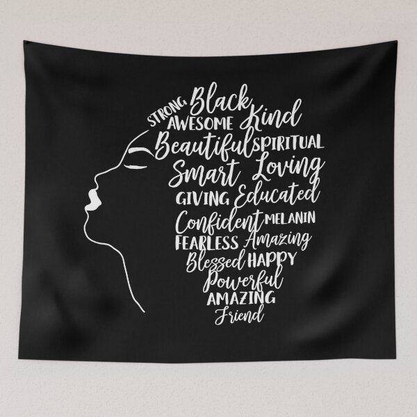 Item preview, Black Woman Words in Curly Hair designed and sold by blackartmatters.