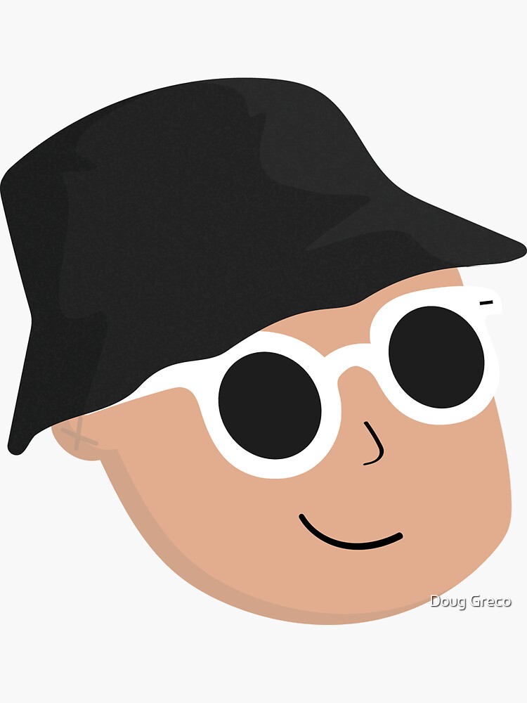 "Bucket Hat Guy" Sticker for Sale by dougyjohnny Redbubble