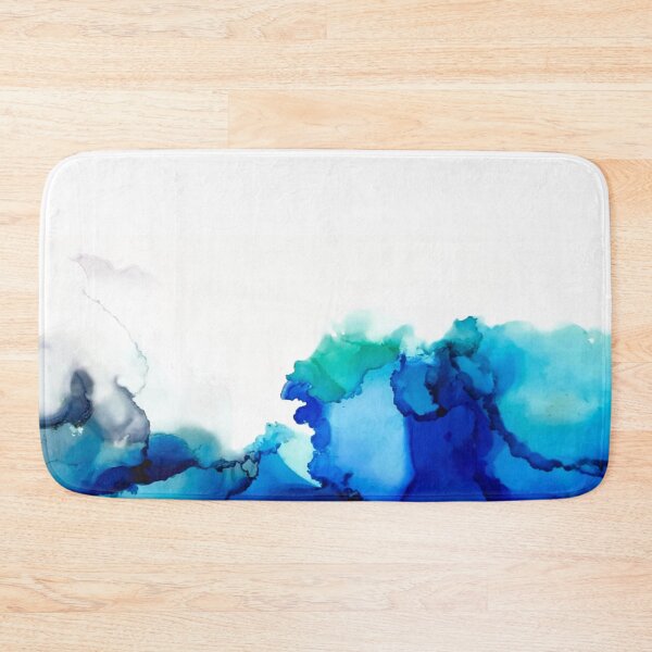 Item preview, Blue, aqua and grey alcohol ink art designed and sold by Artbylees.