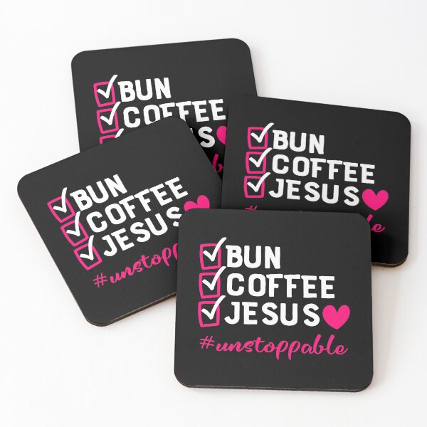 Item preview, Christian Jesus Bun Coffee Jesus Quote Heart Fatih Cute Pink designed and sold by CreatedByHeidi.