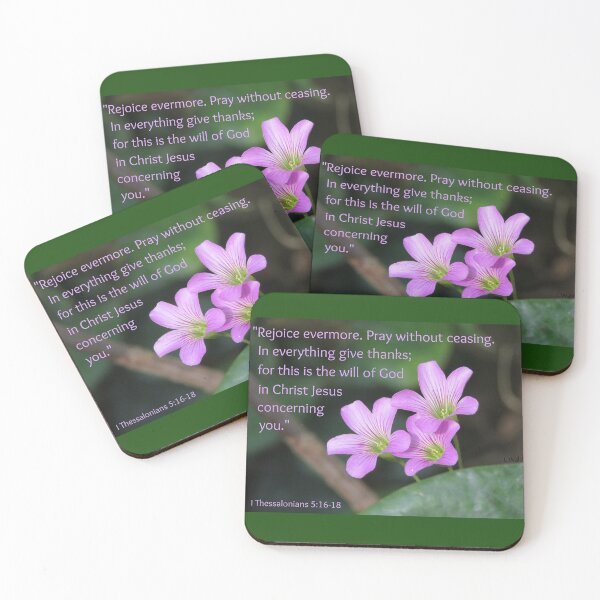 Item preview, I Thessalonians 5:16-18 Purple Floral Bible Verse designed and sold by Linda Walsh.