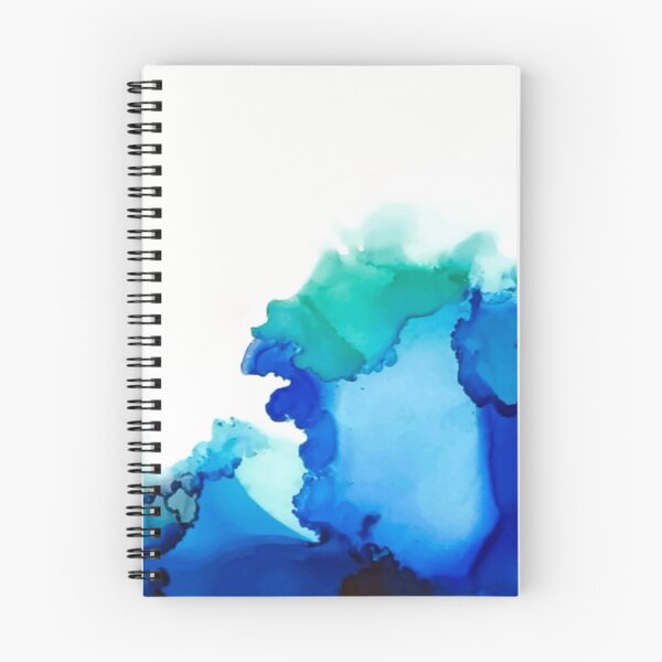 Item preview, Blue, aqua and grey alcohol ink art designed and sold by Artbylees.