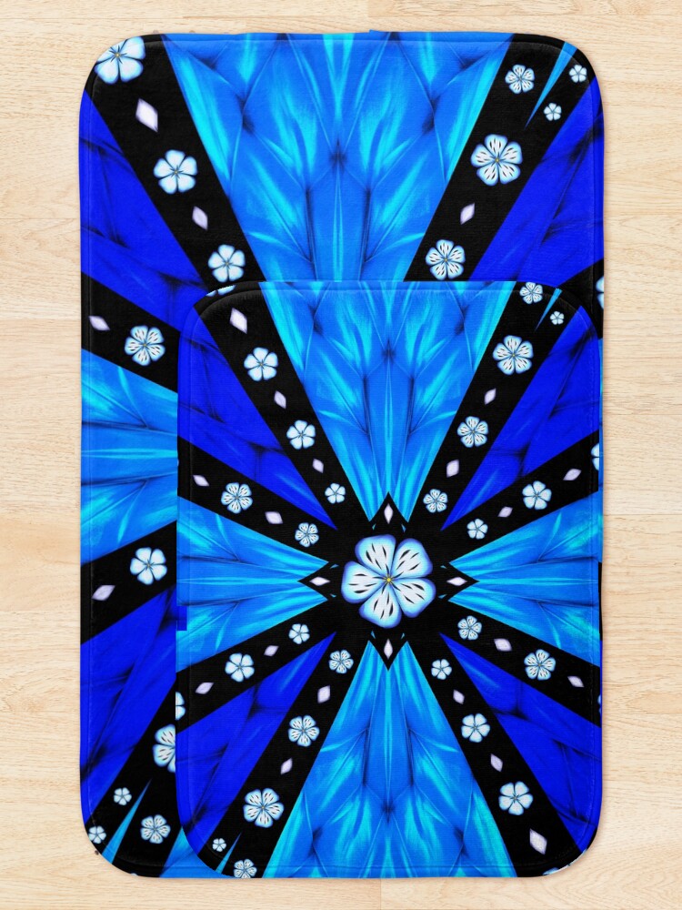 Alternate view of Onyx Beams of Flowers and Gems Bath Mat