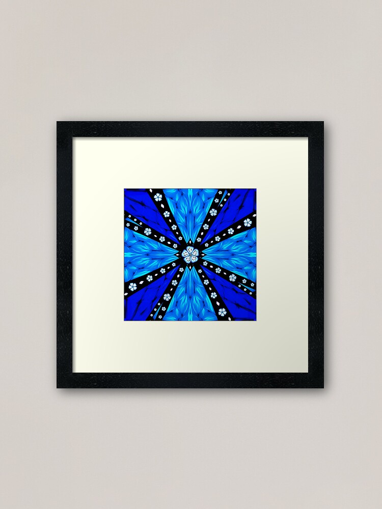 Alternate view of Onyx Beams of Flowers and Gems Framed Art Print
