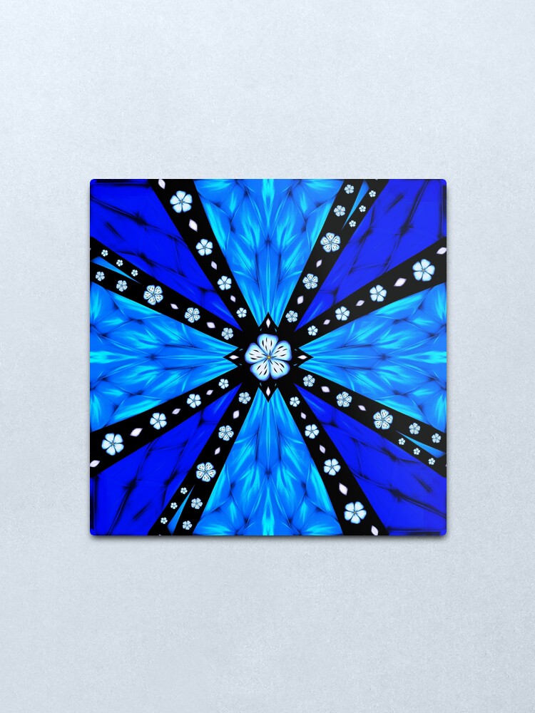 Alternate view of Onyx Beams of Flowers and Gems Metal Print