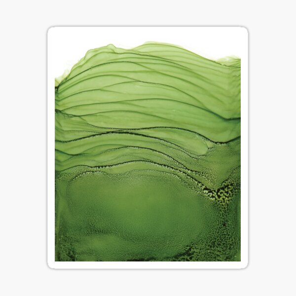Chartreuse Waves Alcohol Art Painting Sticker