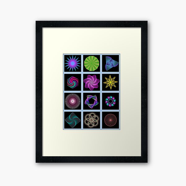 Beautiful colorful geometric shapes Framed Art Print