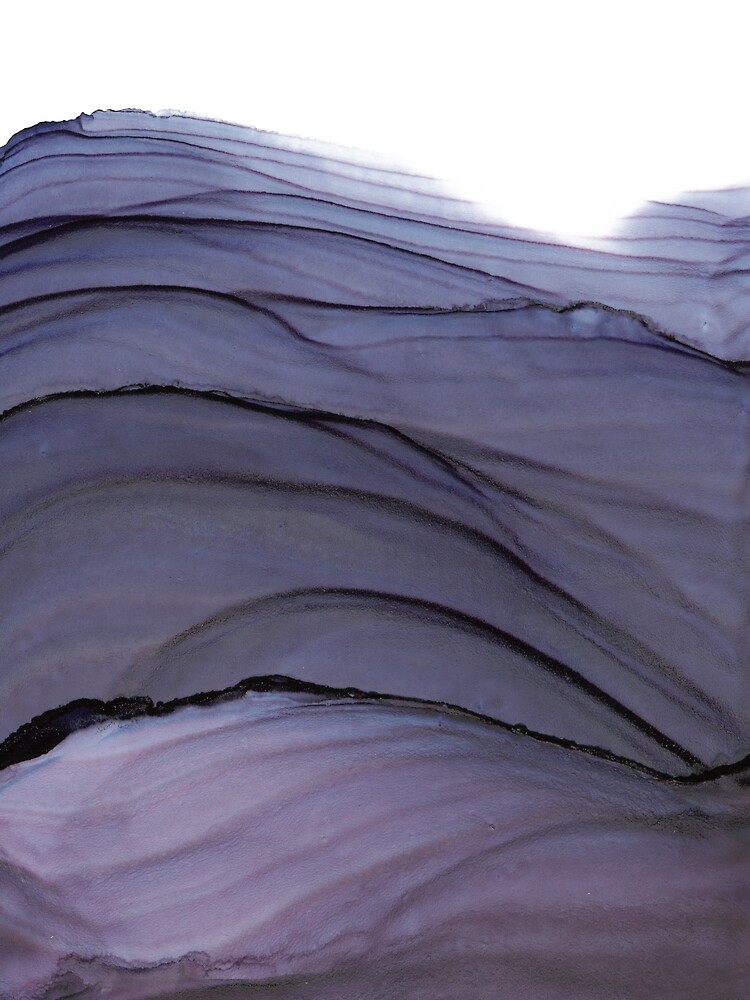 Eggplant Waves Alcohol Ink Painting by RicciolinaMerch