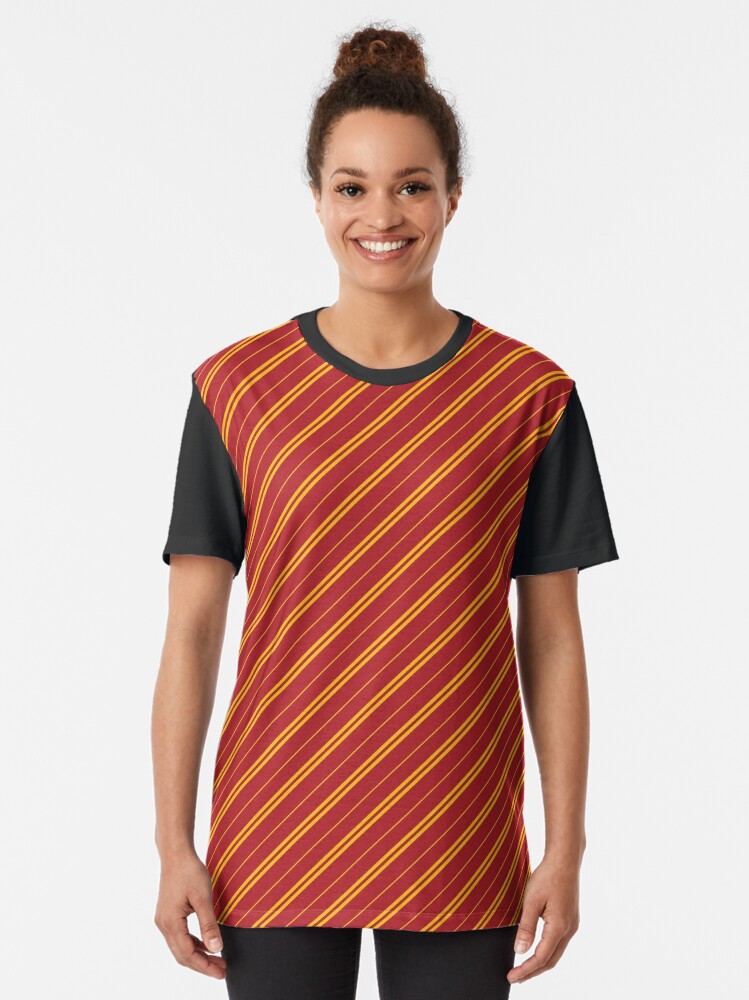 Alternate view of Stripes (Thin) - Red and Gold Graphic T-Shirt