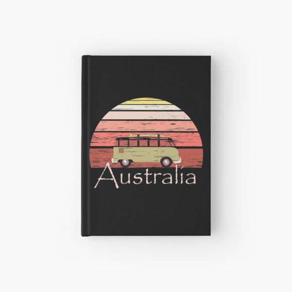 Australia Camping Vintage Travel Retro Gift Hardcover Journal