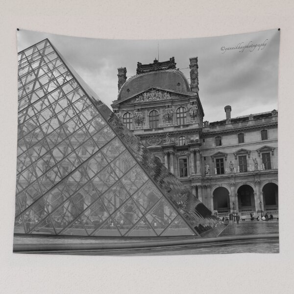 Item preview, Large Pyramid - Musee du Louvre - Cour Napoléon - Paris - Black and White designed and sold by Yannik Hay.