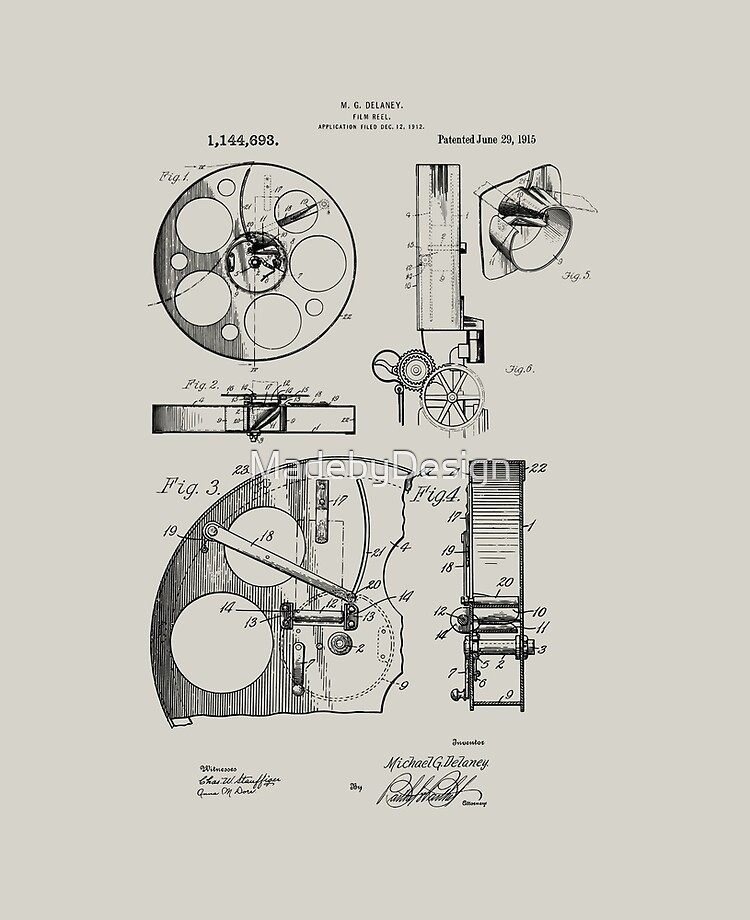 Movie Film Reel Camera Patent Prints 1915 iPad Case & Skin for Sale by  MadebyDesign