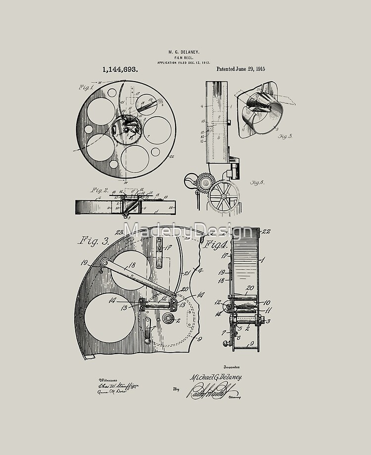 Movie Film Reel Camera Patent Prints 1915 | iPad Case & Skin