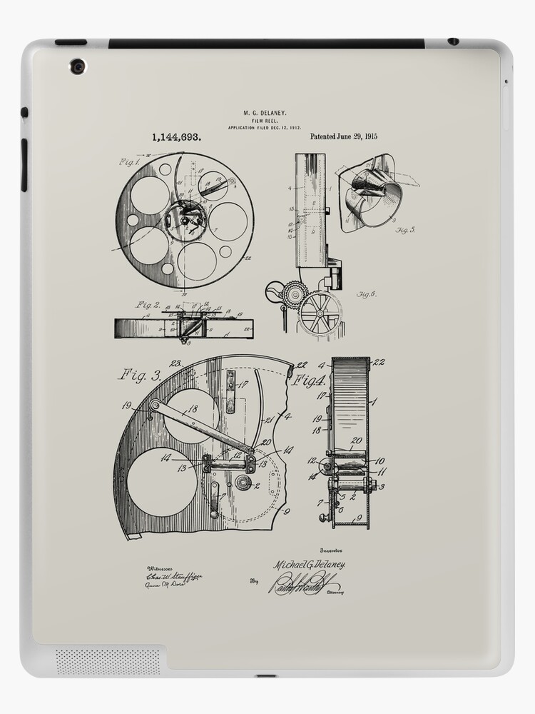 Movie Film Reel Camera Patent Prints 1915 | iPad Case & Skin